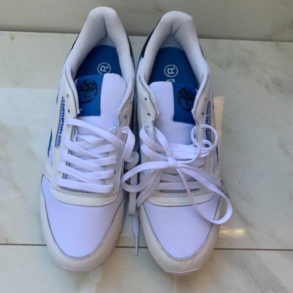 $75 Reebok unisex-adult CLASSIC LEATHER vector Navy/Horizon Blue/White 9 M US - Picture 6 of 7